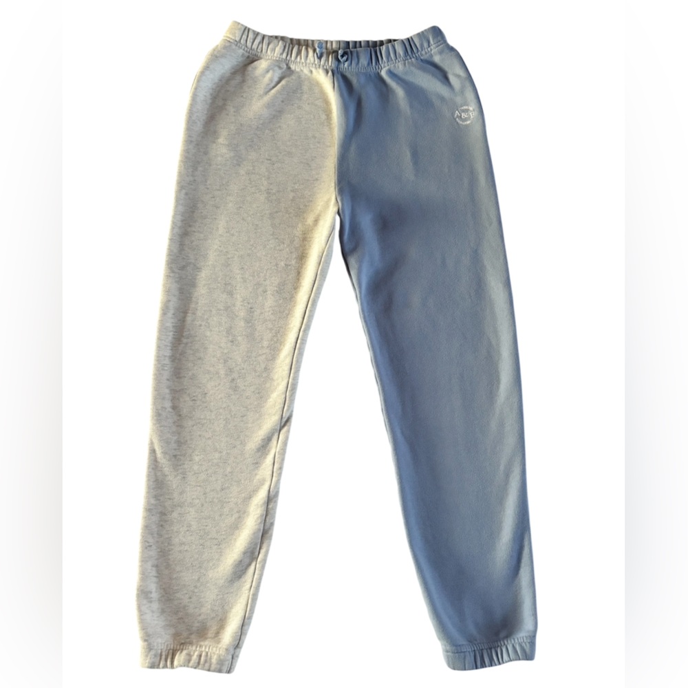 Abercrombie Kids Blue Gray Colorblock Fleece Joggers Size 13/14